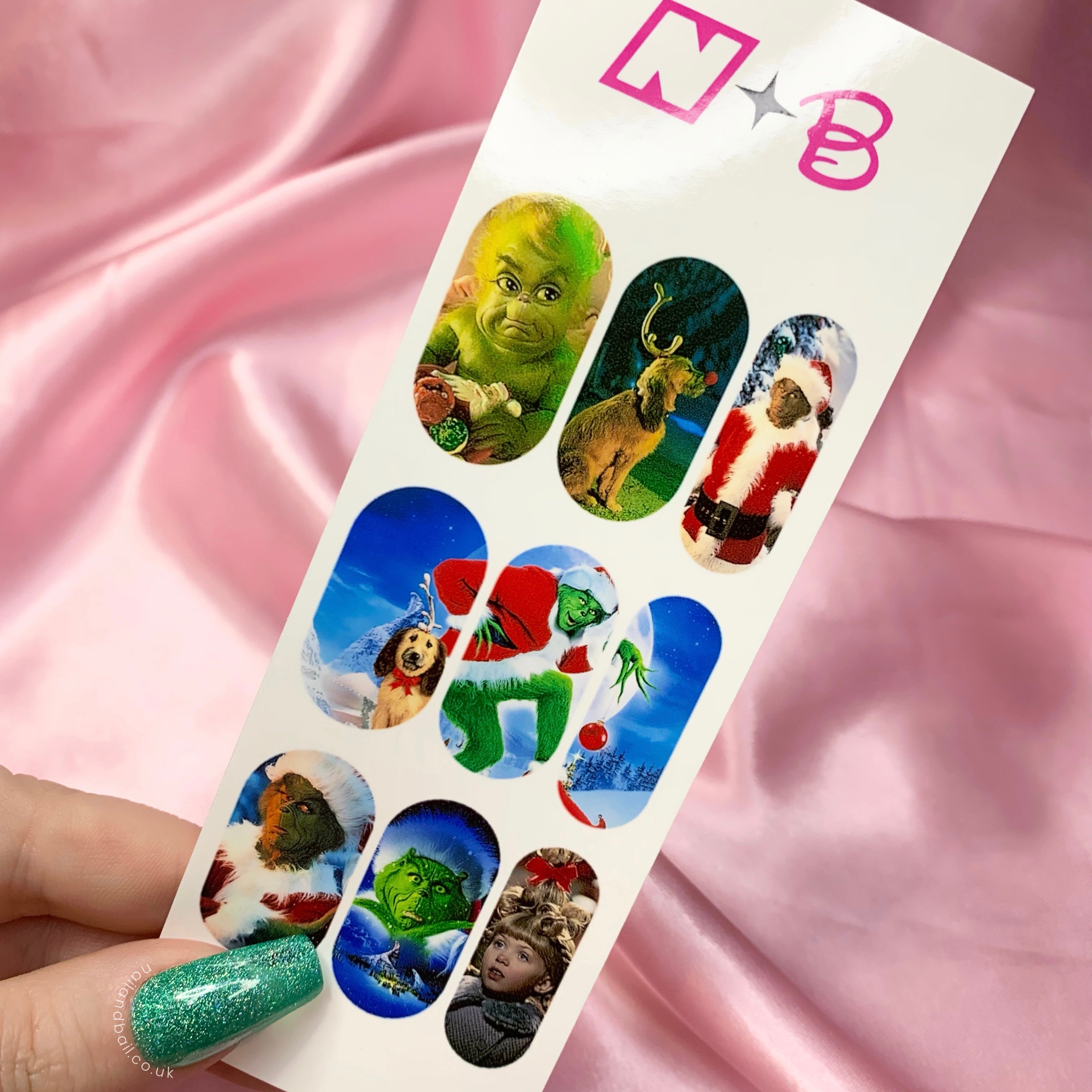 The Grinch Christmas Nail Decals
